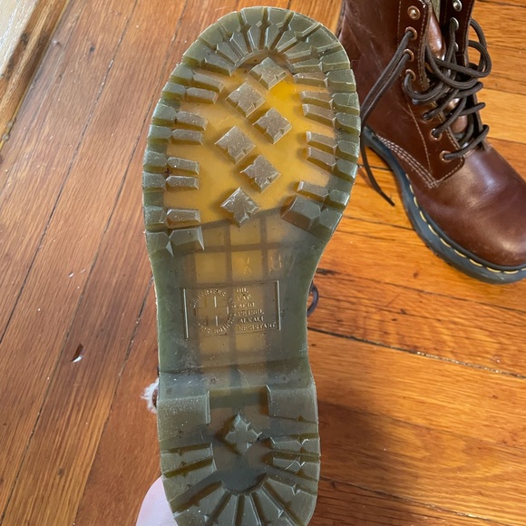 Dr Martens 1460 Serena WOMEN'S FAUX FUR LINED LACE UP BOOTS brown - Picture 5 of 6